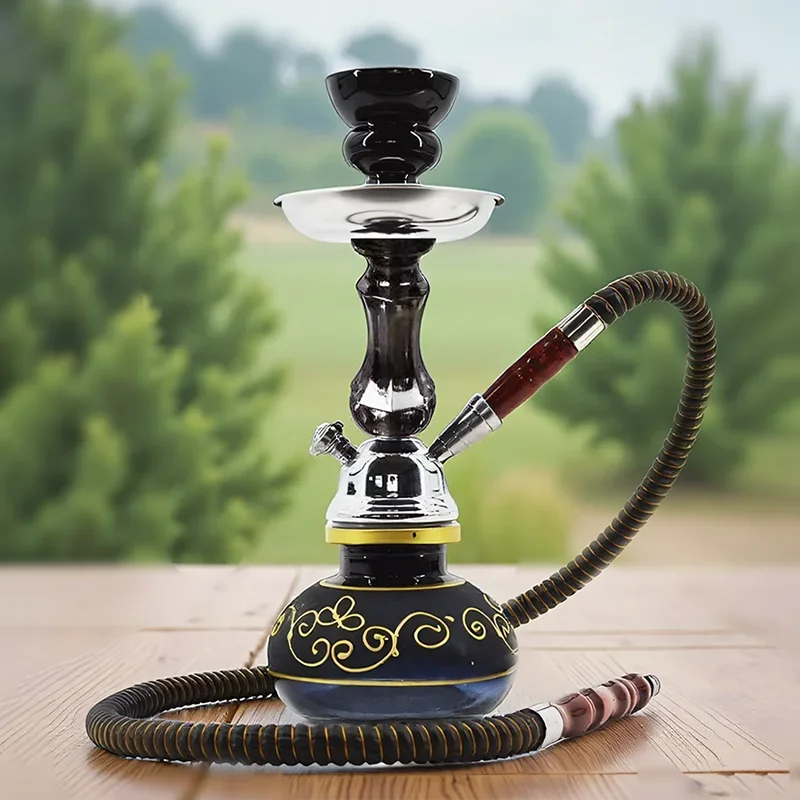 

Черный, синий, зеленый, красный, белый, желтый, 11 дюймов, 28 см, маленький, одинарный, двойной шланг 1 \ 2, полный набор кальяна для бара, роскошный набор трубок для курения, набор кальяна