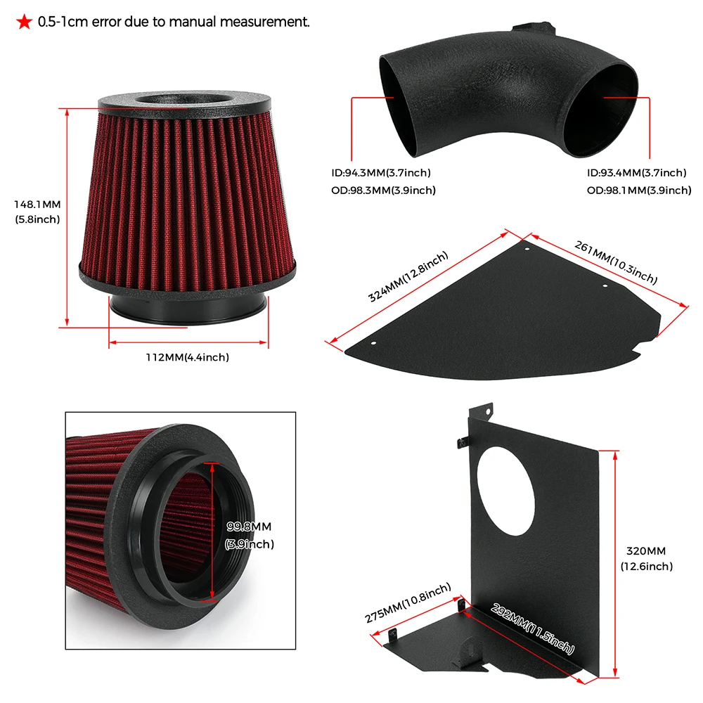 

4-дюймовый комплект системы впуска холодного воздуха с заменой теплозащитного экрана для турбодвигателя BMW B58 3.0L M340i M440i M240i 19-22