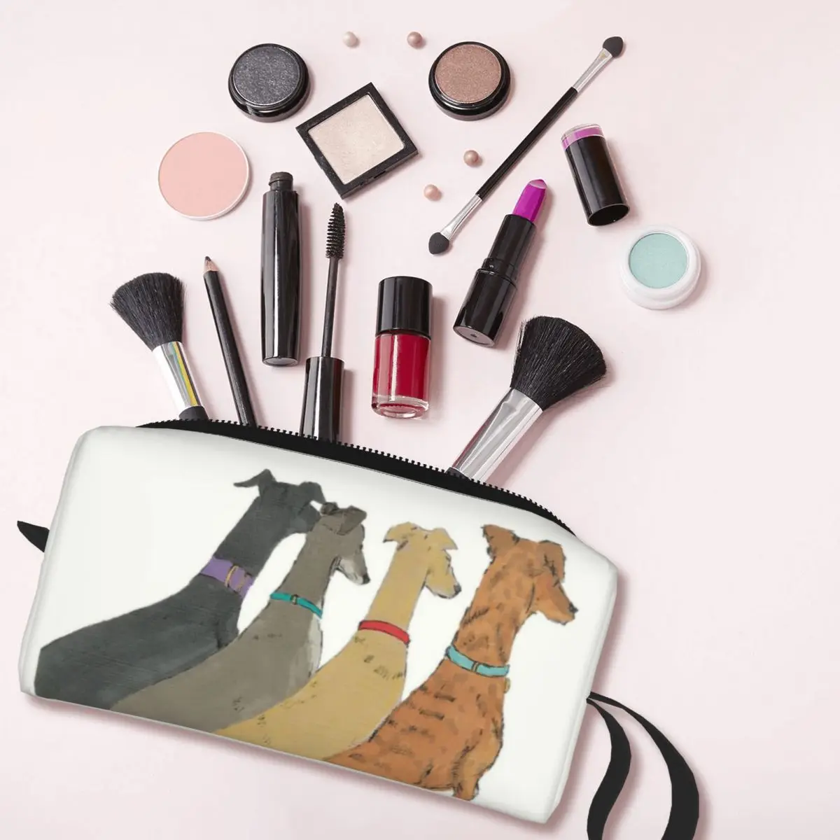 Witing Greyhounds Dog Makeup Bag para Mulheres, Whippet Kawaii, Sighthound Storage, Sacos De Higiene Pessoal, Organizador De Cosméticos, Travel Case