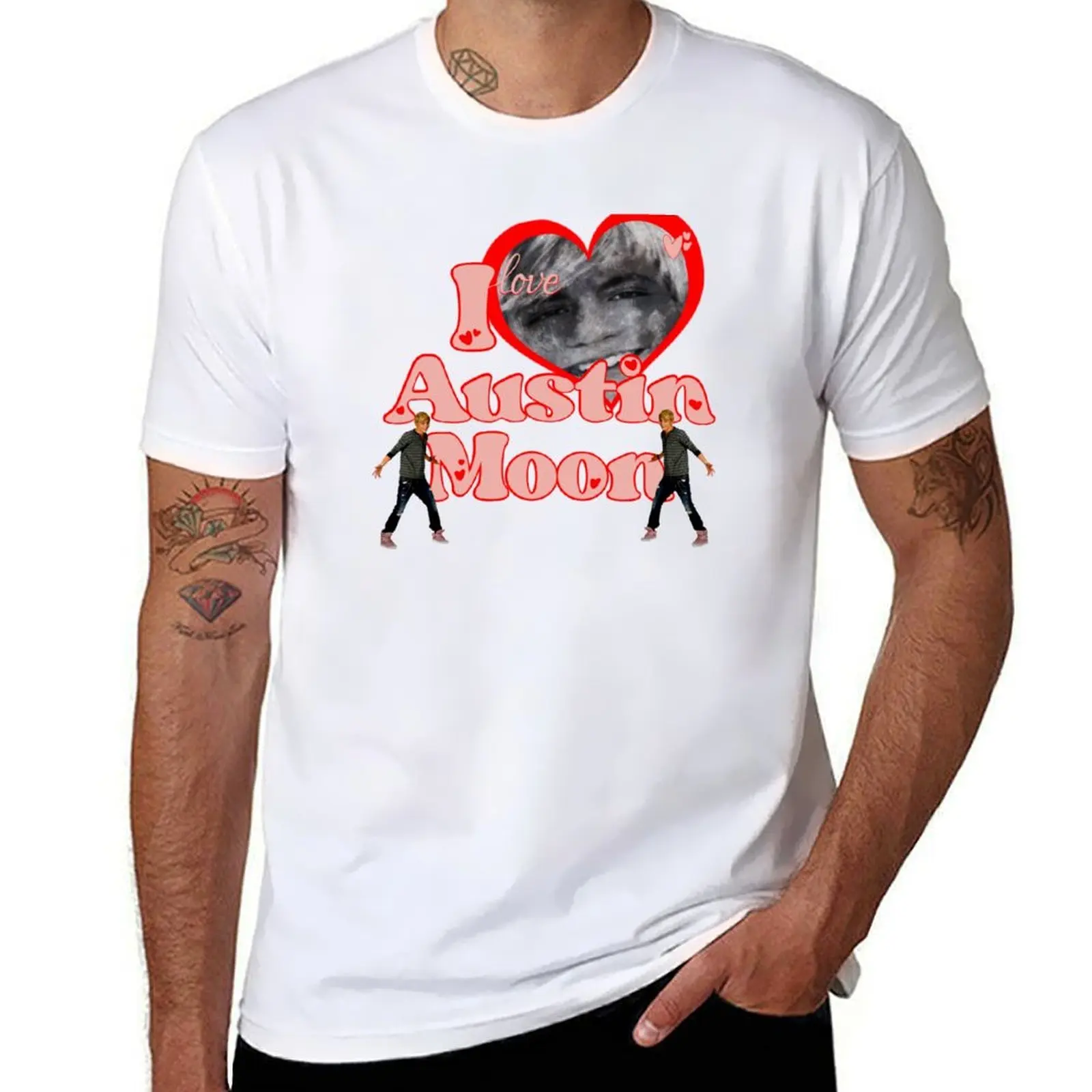 

I Love Austin Moon T-Shirt t shirts for man cotton t shirts for man graphic vintage T-Shirt