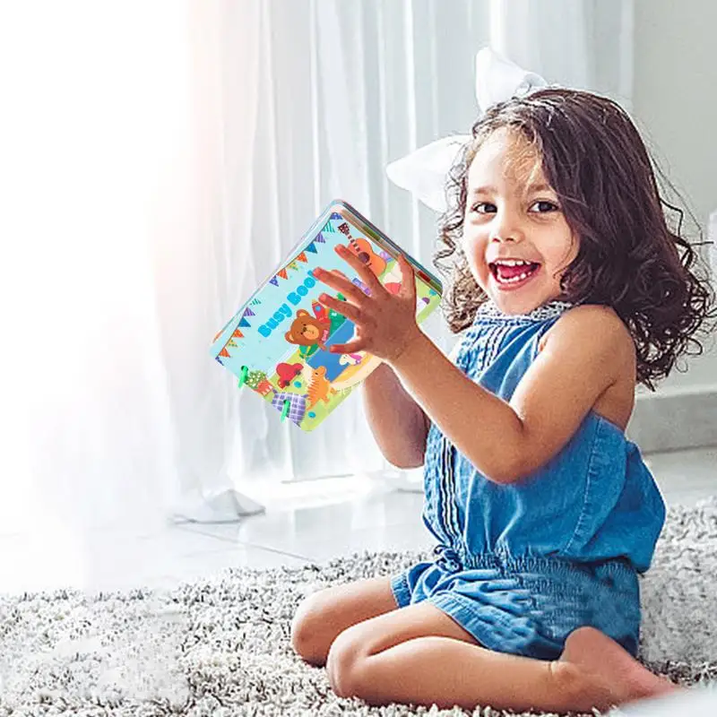 Livro ocupado pré-escolar colorido dos desenhos animados papel ocupado livro montessori brinquedos para o desenvolvimento precoce educacional atraente interativo