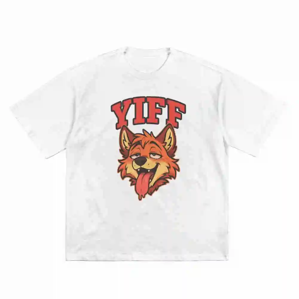 Furry Yiff Fox Anthro Merch Fandom Short Sleeve Tee 100% Cotton T-Shirt