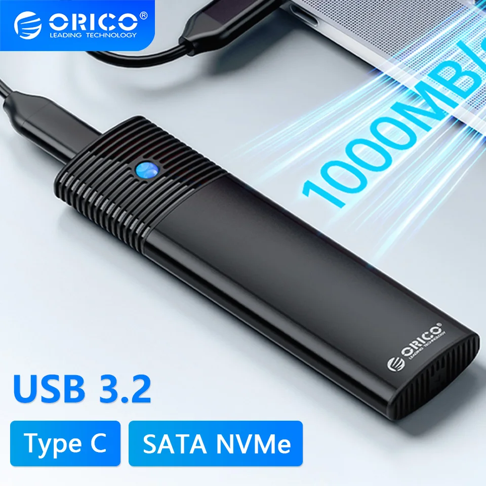 

ORICO Dual Protocols M.2 NGFF NVMe Enclosure External SSD Case USB 3.2 Type C Hard Drive Disk Cover 10Gbps HD Storage Box House