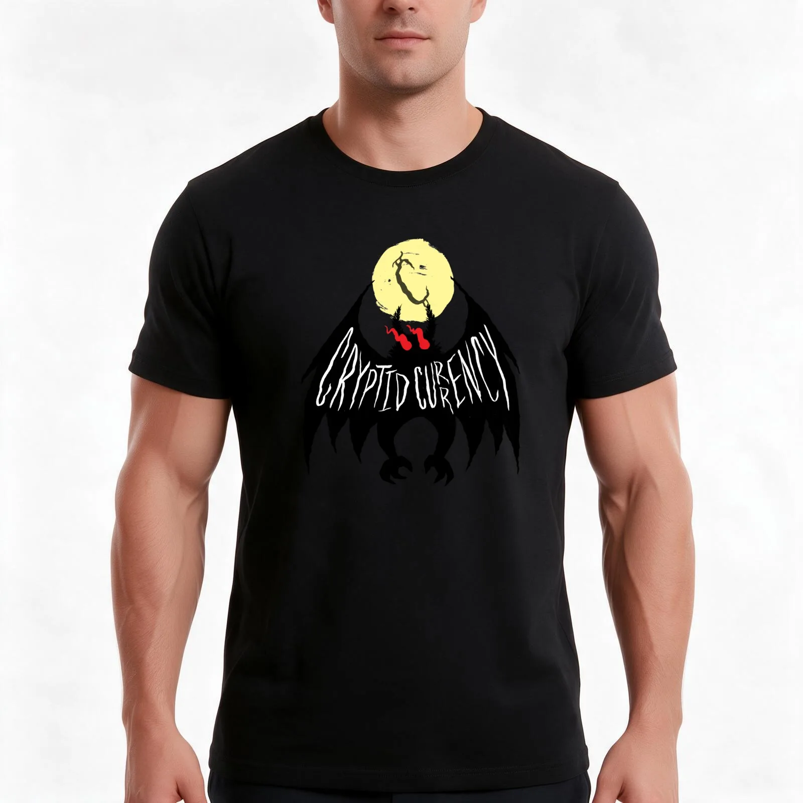 Cryptid Currency Podcast Logo T-Shirt, Summer Casual Cotton Tee, Oversized Streetwear Tops, Vintage Graphic Print, 100% Cotton