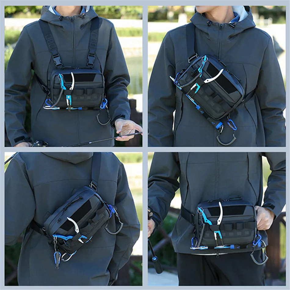 Outdoor Fishing Bag Vest Backpack EDC Backpack Men's Waterproof Molle Chest Waist Shoulder Bags Tactical Backpack Fanny Pack
