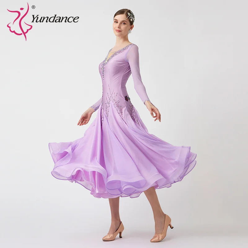 M-23056-vestido de baile moderno para mujer, traje con diamantes de imitación, colores variados, salón de baile, estándar nacional, Vals, competición, actuación, nuevo