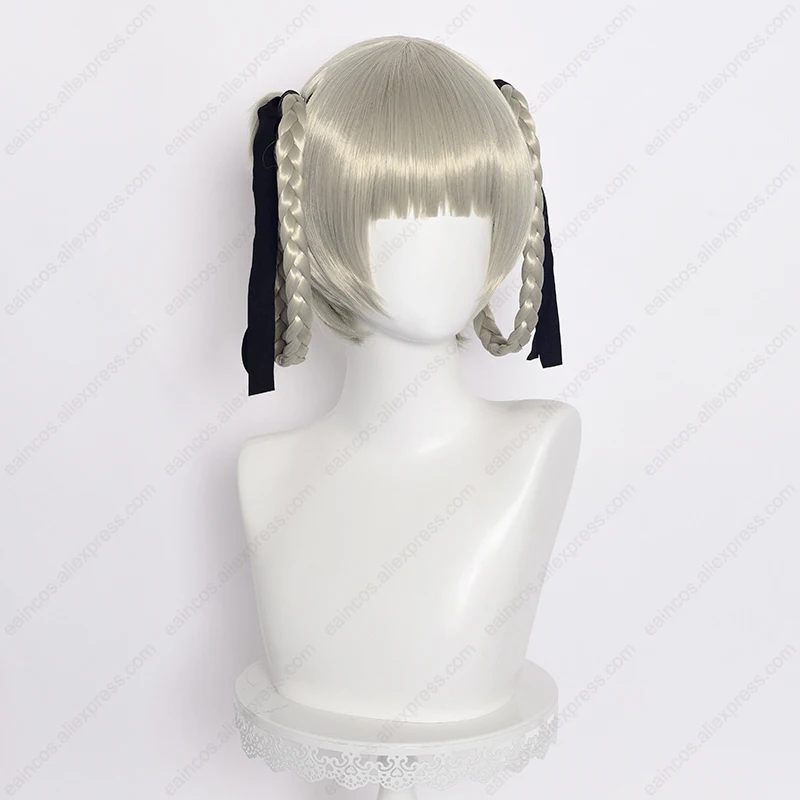 Anime Kirari Momobami Cosplay Wig 30cm Braided Wigs with Black Ribbon Heat Resistant Synthetic Hair