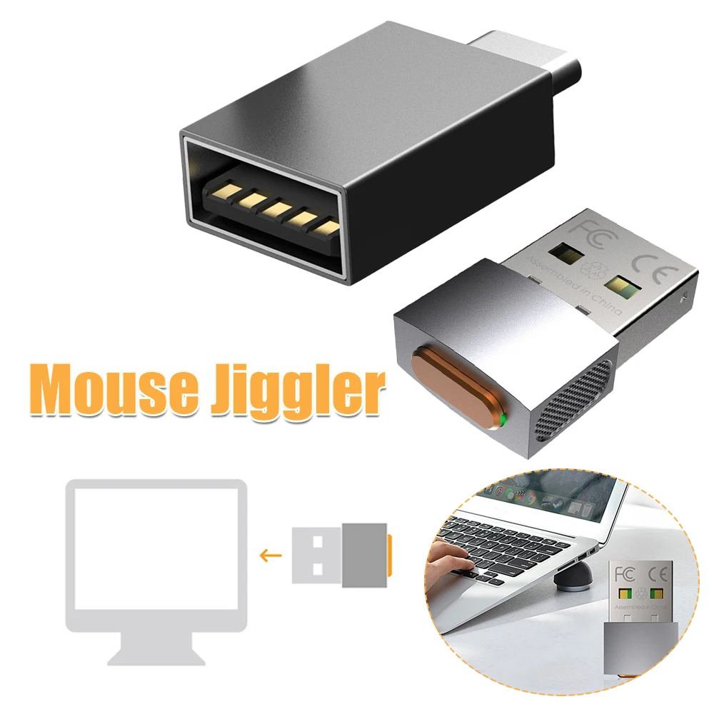 

USB Mouse Mover Plug-and-Play Mouse Wiggler Keep Computer Laptop Awake Mouse Mover Device for Laptop Desktop