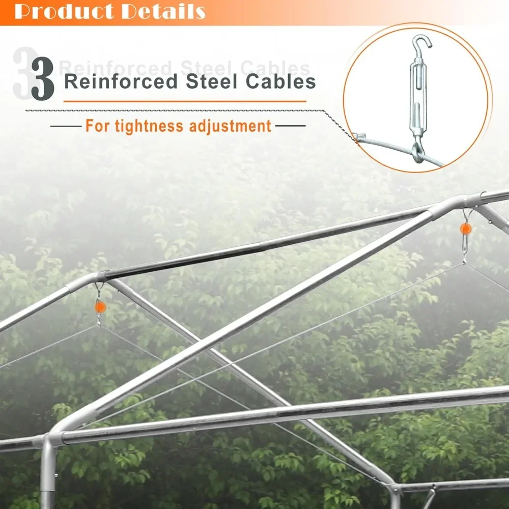 Carport Car Port Canopy 10x20 ft Heavy Duty, Portable Garage Shelter Car Tents All Weather, Carports with Removable Sidewalls