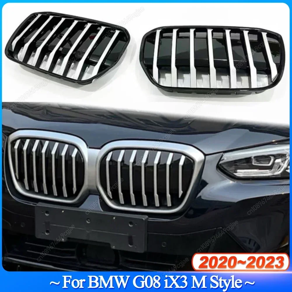 

Car Racing Grilles Front Bumper Kidney Grill For BMW G08 iX3 2020 2021 2022 2023 M Style Gloss Air Intake Grille Body Kit Tuning