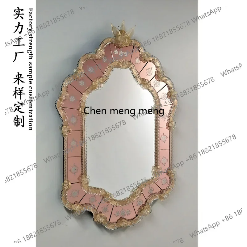 

Wall-mounted makeup mirror desktop medieval full-length mirror decorative entrance dressing mirror living room