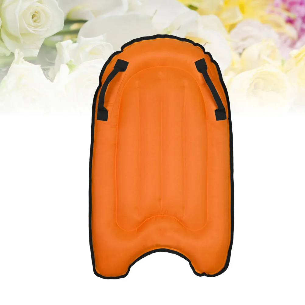 Orangefarbene aufblasbare Schwimmliege aus strapazierfähigem Material für Schwimmbad, Strandparty, Sommerentspannung für Kinder