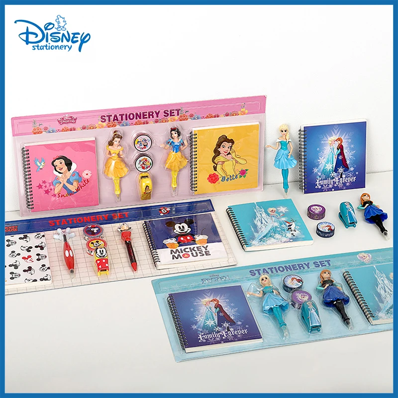 

Disney Creative Stationery Set Gift Box Ball Pen Stapler Ball Pen Notepad Children Girls Gift Set Student Stationery Wholesale