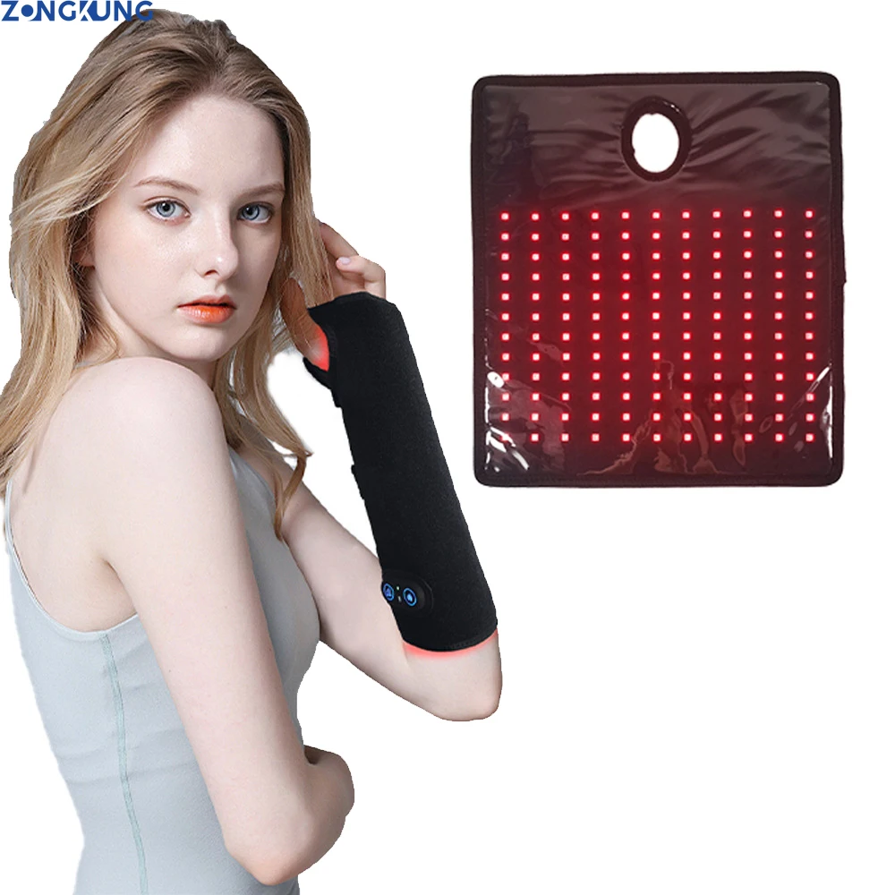 

Беспроводная терапия красным светом для браслета на запястье 660 нм и 850 нм с подогревом массажера, нагревательные устройства, подушечка для туннеля запястья, расслабление мышц