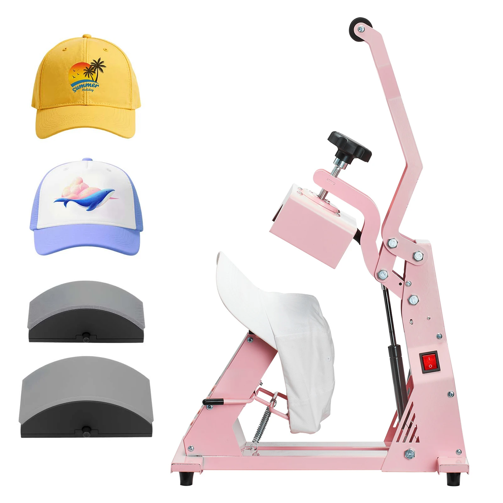 SucceBuy Hat Heat Press Machine with Interchangeable Platens Hat Press for HTV Iron On and Sublimation Project for Caps Headband