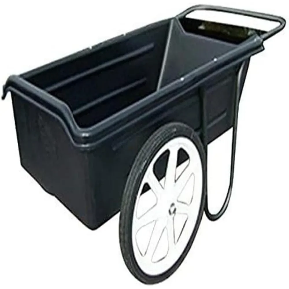 7 Cubic Feet Folding Cart Curved Handle Garden Carts 300 Lbs. Capacity Cargo Trolleys Yard Wheels Trolley 47 X 23 X 13-Inch Home