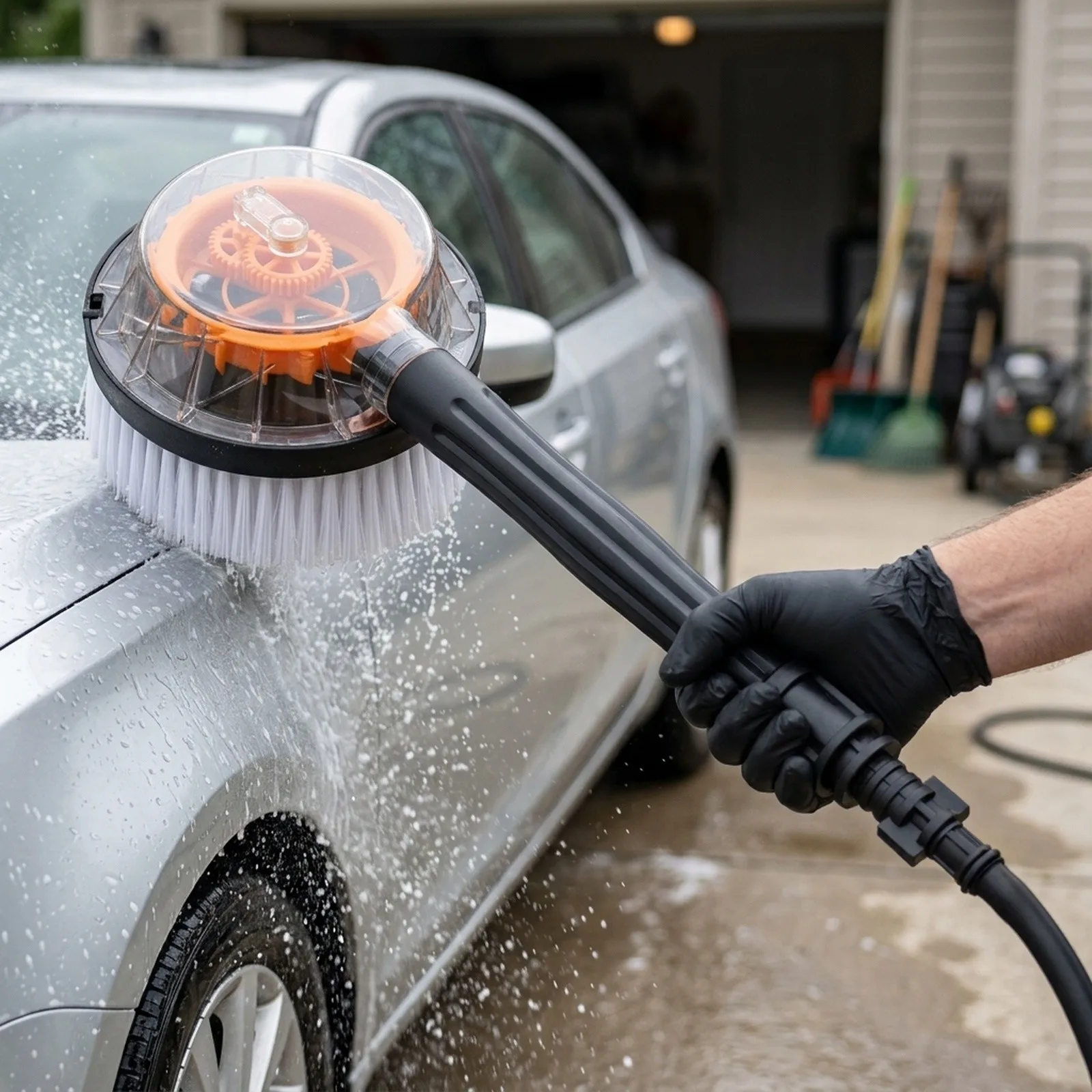 Car Washing Machine Rotating Round Brush 220V for PW909203K High Pressure Cleaner Accessory for Vehicle Maintenance