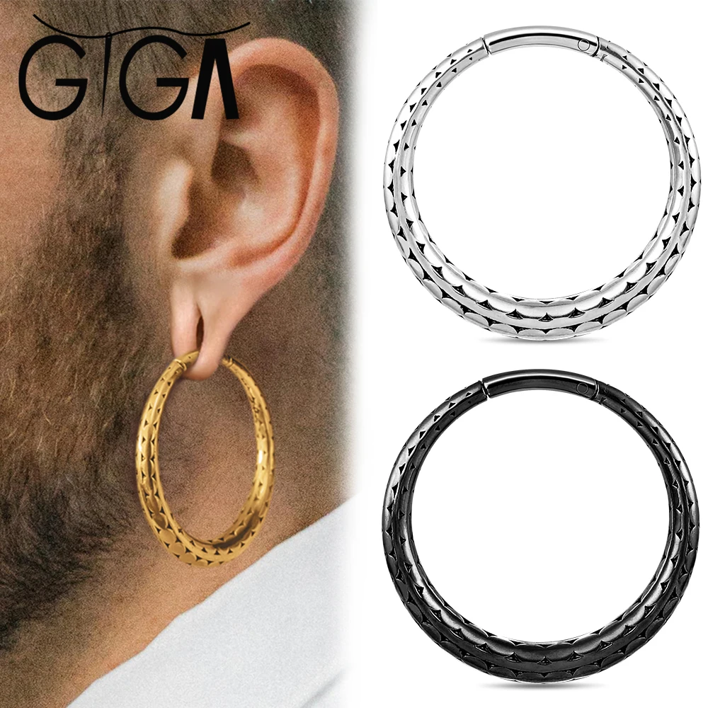 

Giga 50mm Stainless Steel Dangle Ring Ear Weights, 6g (4mm) Hypoallergenic Surgical Steel Weighted Earrings for Stretched Ears