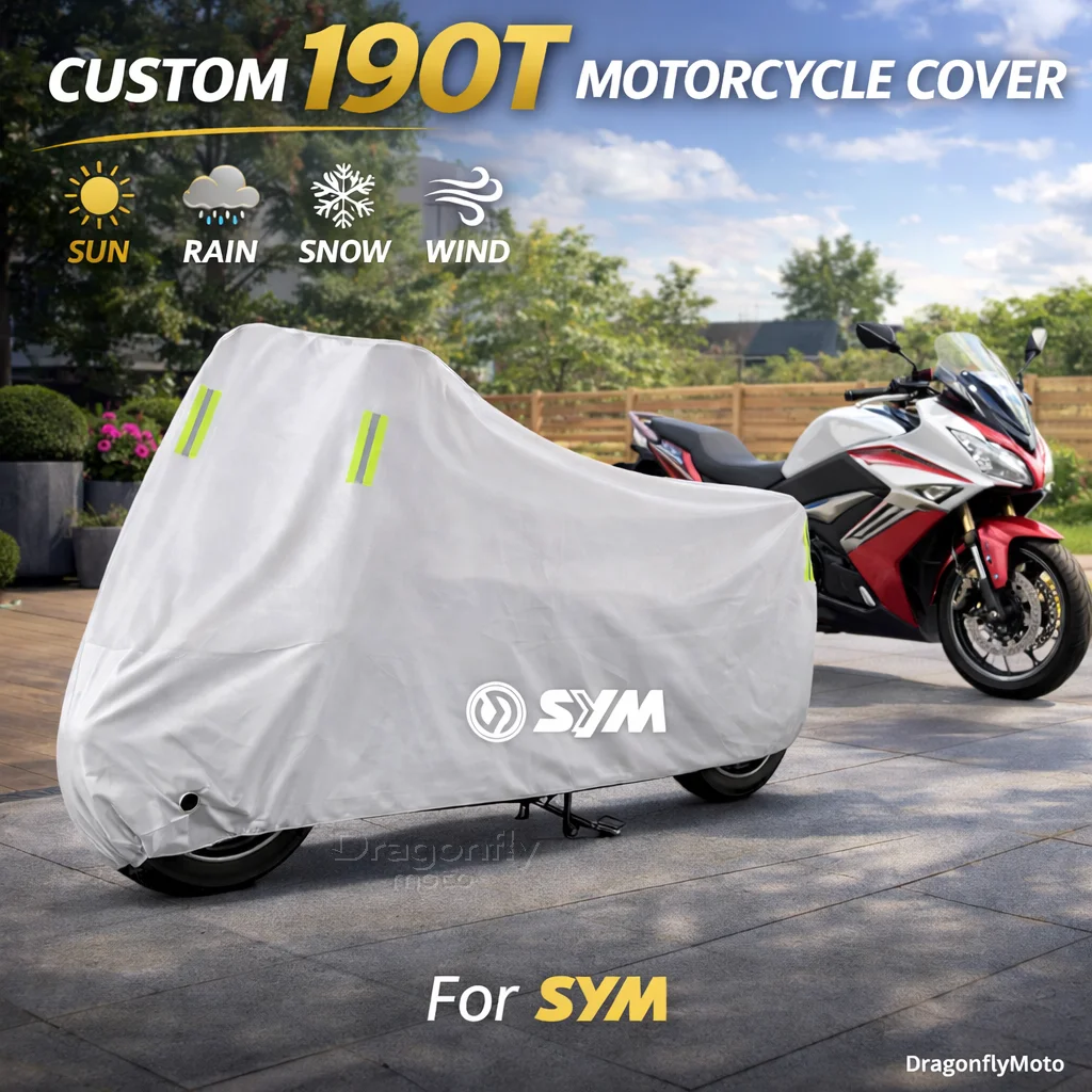 

For SYM JP150 GR125 fiddle 3 FNX150 maxsym 400i Motorcycle Cover Silver Waterproof UV Rain Dust Sun Outdoor Indoor Protector