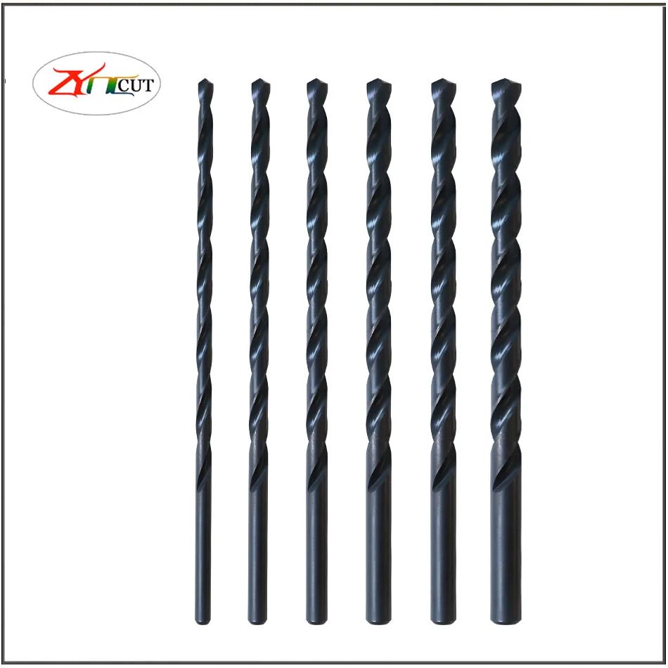 1Pcs  Extended Deep Hole Straight Shank Fried Dough Twists Drill 4mm-16mmx300 400 500mm HSS M2 Black Oxide Long Twist Drill Bits