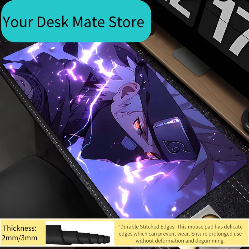 Mouse Pad Naruto Kakashi Hatake Large Game Keyboard Pad Rubber Desk Mouse Mat Carpet Rubber Tapis Souris Gaming Mousepad