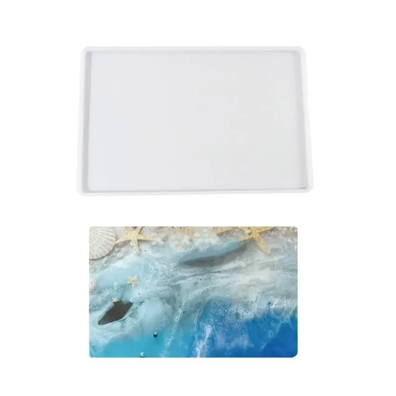 652F Large Rectangular Silicone Mold Resin Art Molds Clay Crafts Molds for DIY Crafts