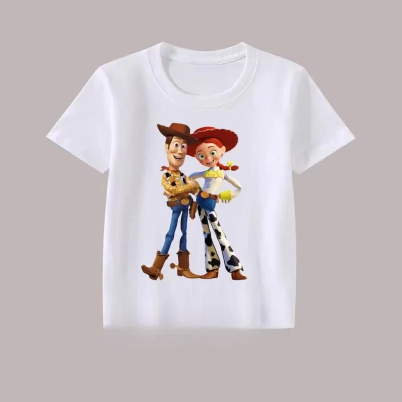 

Футболка Toy Story Cartoon Group Shot, детская забавная футболка из 100% хлопка для мальчиков и девочек, футболка с круглым вырезом, летняя одежда с короткими рукавами