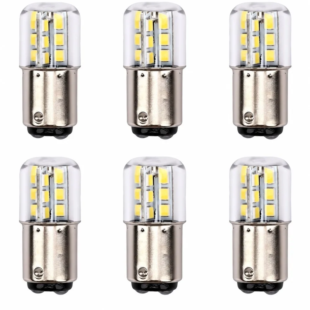 6 Pack Bright BA15D LED Bulb 3W White Light 6000K-6500K LED Bulb Light 300LM AC/DC12V Light Bulb Boat Lighting