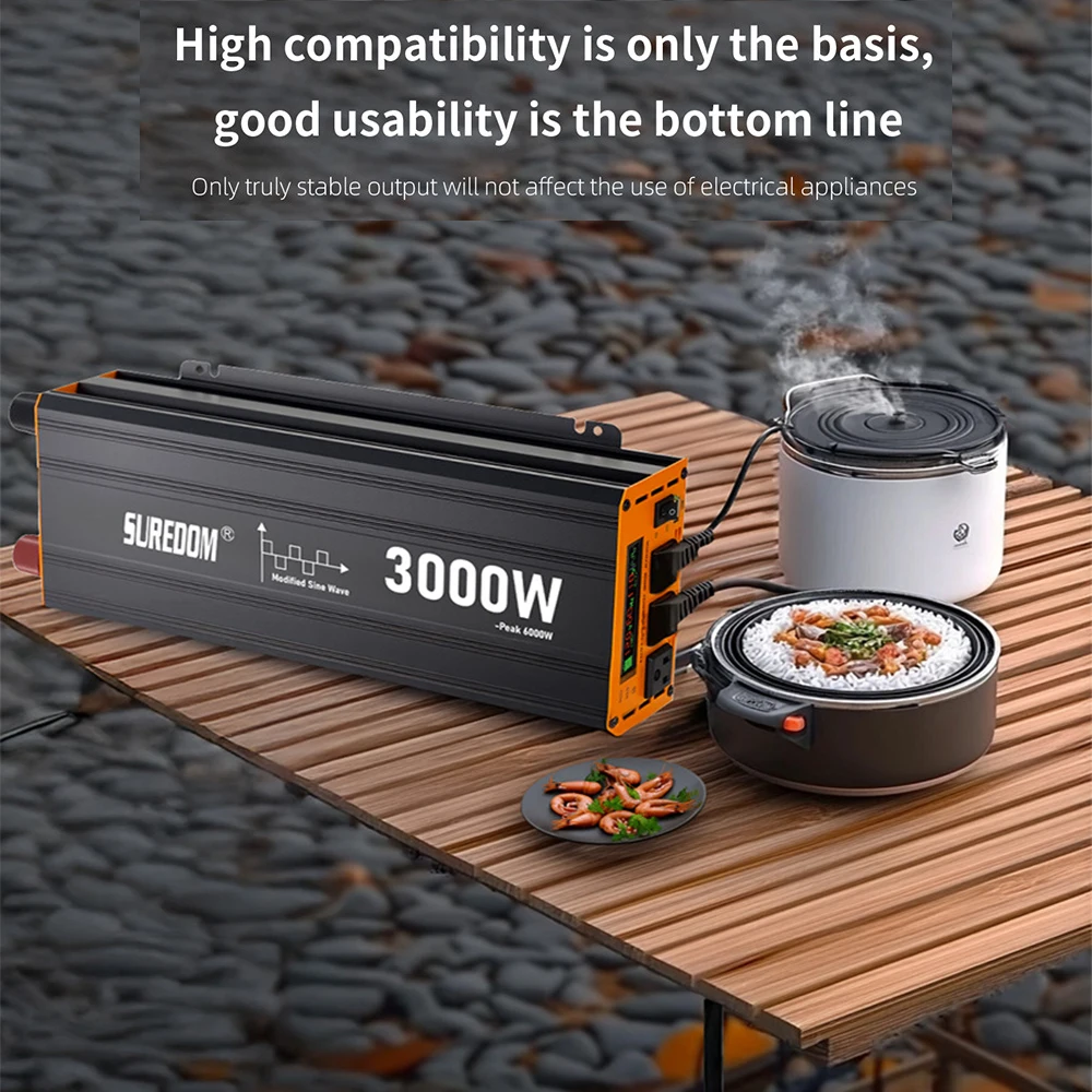 

Portable Outdoor Inveters 6000W Inverter For Home Car Lithium LiFePO4 Battery 1000W 2000W 3000W DC 12V to AC 110V 120V 220V 240V