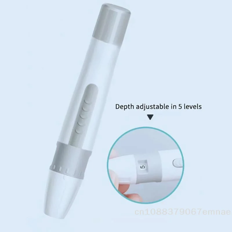 [ZYAS]Adjustable Lancet Pen Depth Sampling Glucose Test Pen Diabetics Sensor Lancing Device Collect Accessories