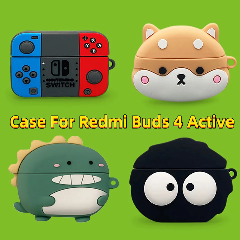 Case For Xiaomi Redmi Buds 4 Active Wireless Earphones 3D Cartoon 