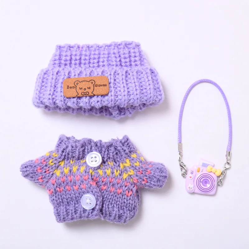 15/17 centimetri Ropa Labubu Vestiti per le Bambole Outfit Accessori Per Labubu V2 V1 Peluche Abbigliamento per Bambole Colorato Maglione Giocattolo Del Capretto Ragazza regalo