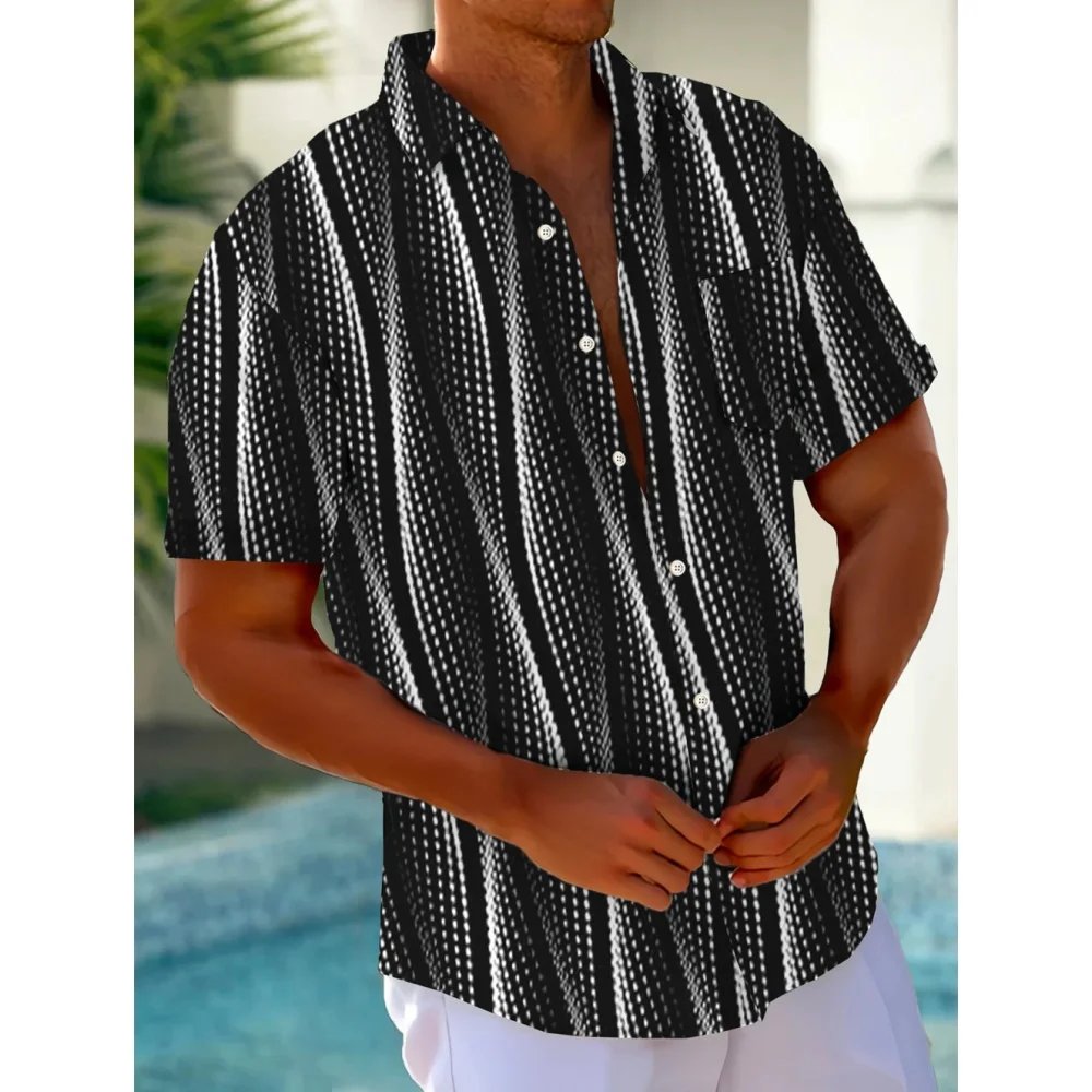 Men\'s Shirt Summer Casual Fashion Short Sleeved Shirt For Men Loose Breathable Hawaiian Shirt Man Casual Men\'s Clothing Top