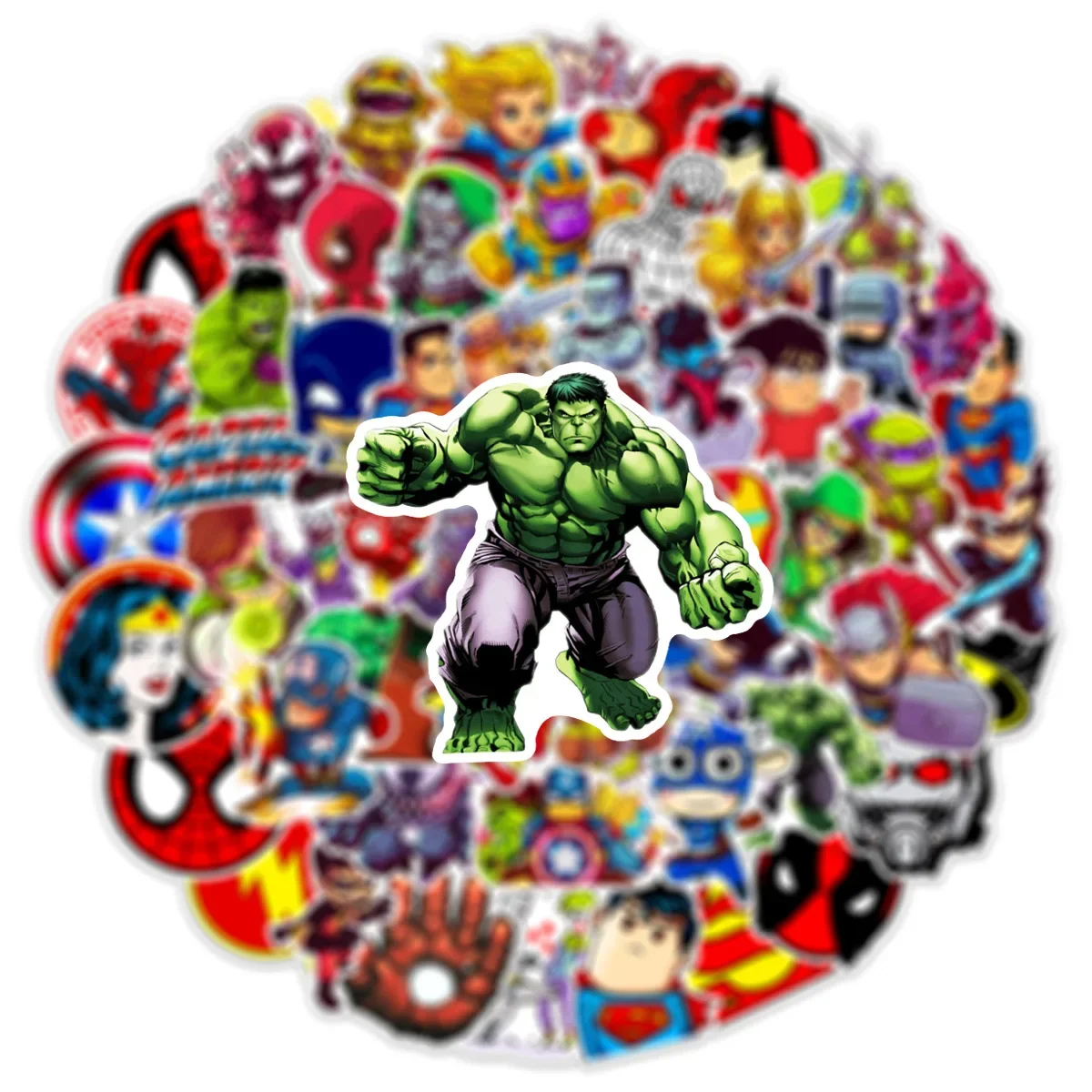 50/100Pcs Disney The Avengers Marvel Stickers for Laptop Phone Snowboard Luggage Fridge DIY Decal Kid Toy Graffiti Sticker Gift