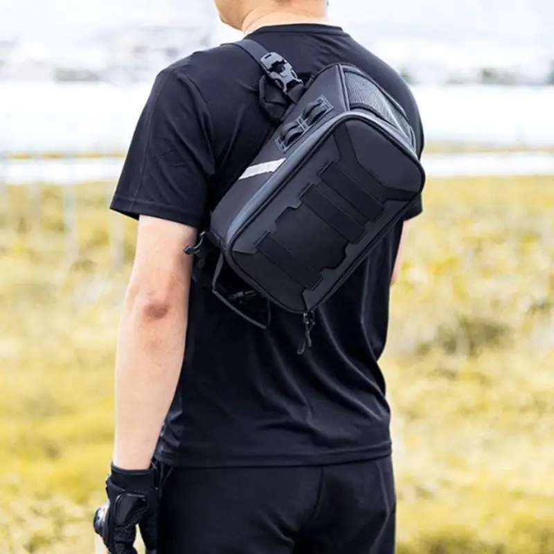 M76E Motorrad-Tankrucksack mit Öffnung von oben, 5 l Stauraum, Schnallenriemenbefestigung und Polyestergewebe-Körper für – Detail 3