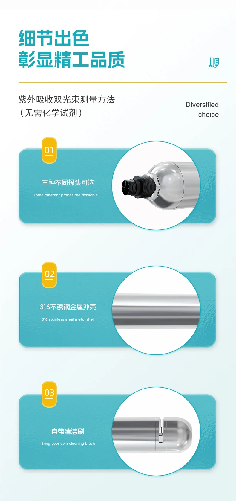 Industrial online nitrite sensor water quality aquaculture petrochemical swimming pool nitrate concentration detector