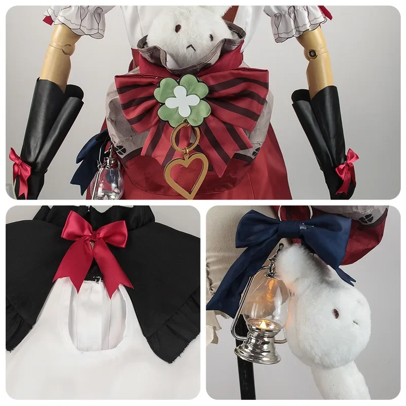 زي تأثيري تأثير Genshin للنساء, Klee تأثيري, زي الساحرة الصغيرة, مقاس كبير, أحمر, ضوء النجوم, لعبة, جلد, جديد