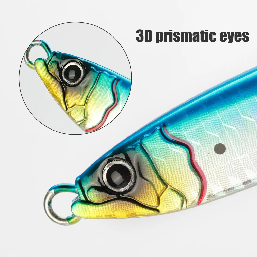 JIGGINGPRO Señuelo de Pesca Coso Jig de Metal para Pesca en Mar, 60g 80g 100g 120g 150g 180g 200g, Cebo de Pesca
