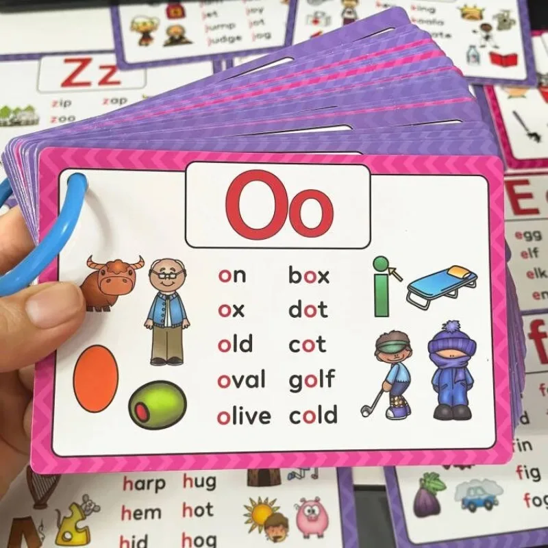 Laminated ABC Letter Tracing Practice Double-side Flash Cards Dry Erase Alphabet Learning Write and Wipe Learn English Cards