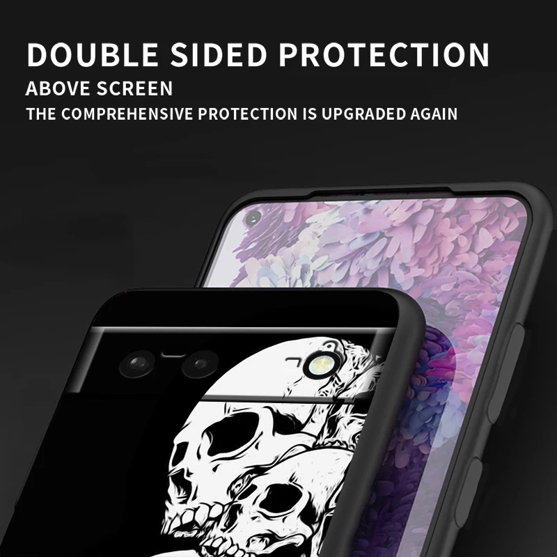 S-Skull Cool Fashion Art For Google Pixel 9 8 7A 7 6A 6 5A 5 4 4A XL 5G Black Silicon Shockproof Shell TPU Phone Case