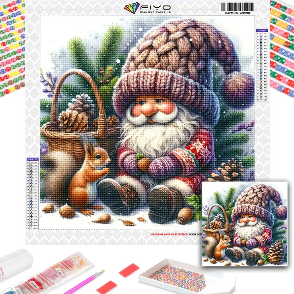 Diamond Painting New Arrival 2024 Kit Santa Claus Dwarf Full Diamond Embroidery Mosaic Christmas Cartoon Mopsaic Art Home Decor