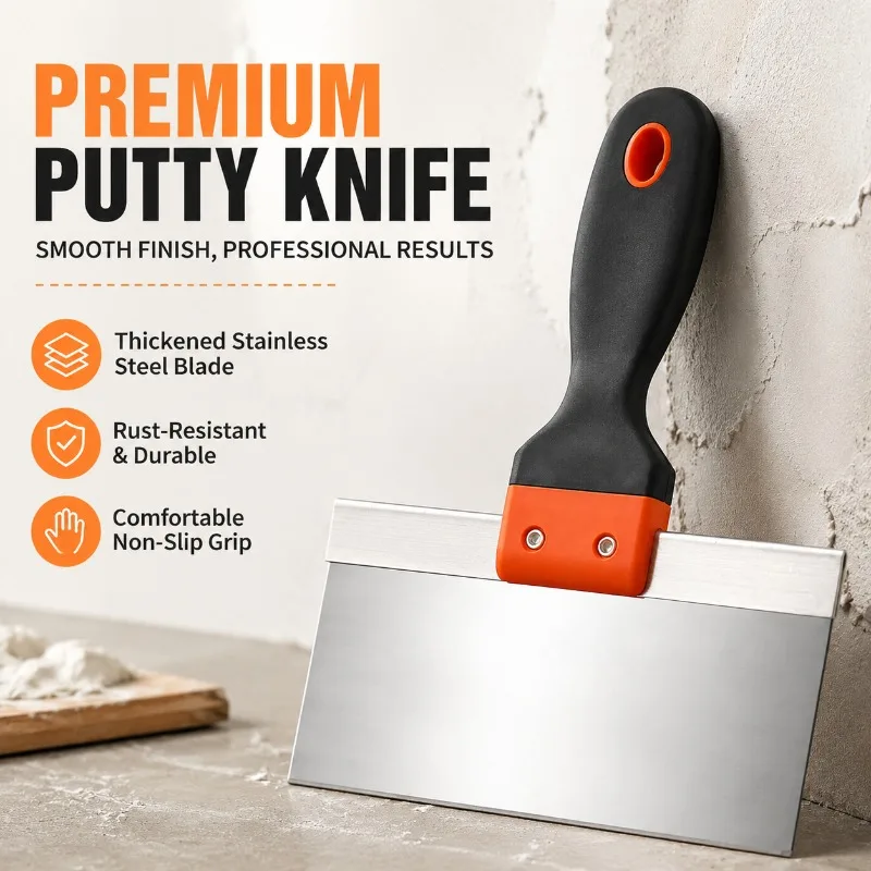 Reinforced Stainless‑steel Plaster Trowel Enlarged Putty Scraper Heavy‑duty Mud‑holding Board Thickened Material‑feeder