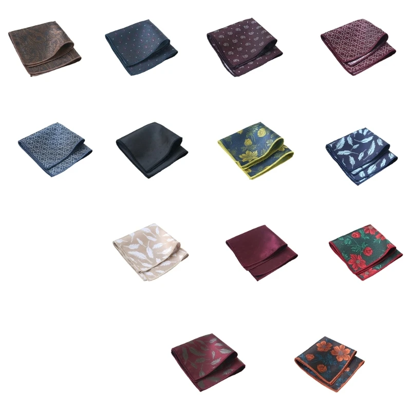 Mouchoirs imprimés floraux pour hommes, 24x24cm, Hankies colorés, poche à Floral, mouchoirs carrés pour hommes