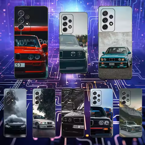 Car B-BMW-ES E20 E30 Phone Case For Samsung S25,S24,S23,S22,S21,S20,S10,Ultra,Plus,Lite,FE,Soft Silicone Black Cover