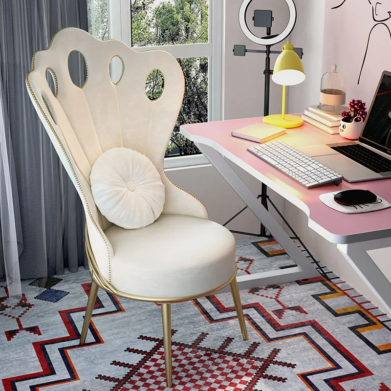 *&r Nordic light luxury backrest bedroom girls makeup stool computer chair vanity chair vanity chairs stools bedroom furniture