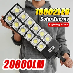 20000LM Solar Outdoor Lights Motion Sensor 3 Modes Waterproof Strong Light Solar Light for Outdoor Solar Lamp Garden Street Wall