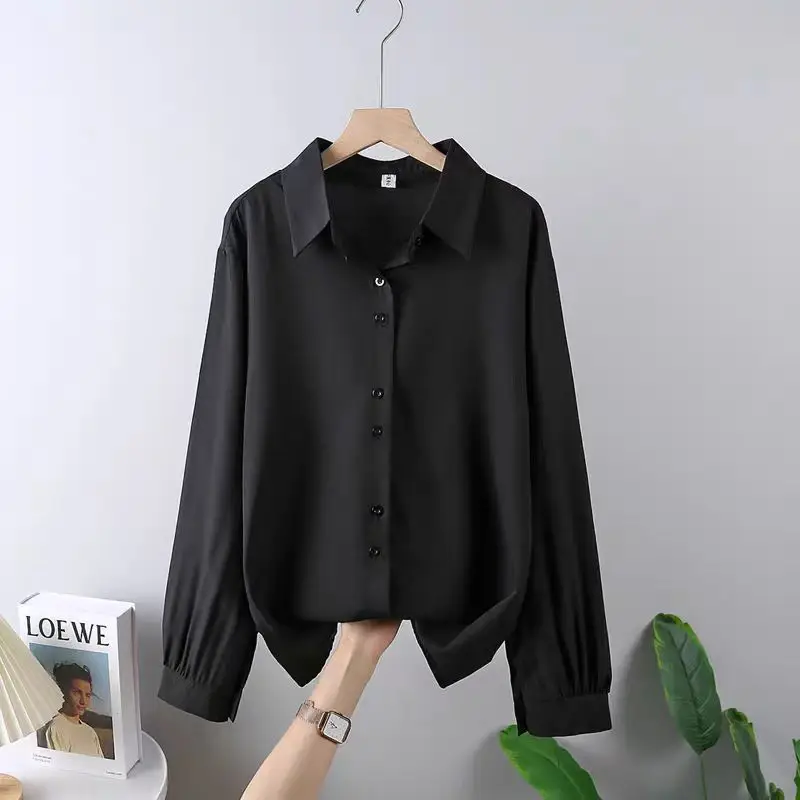 2025 Autumn New Casual Chiffon Shirt Women Shirts Fashion Female Long Sleeve Loose Solid Blouse Tops Office Lady Clothes Popular image 6