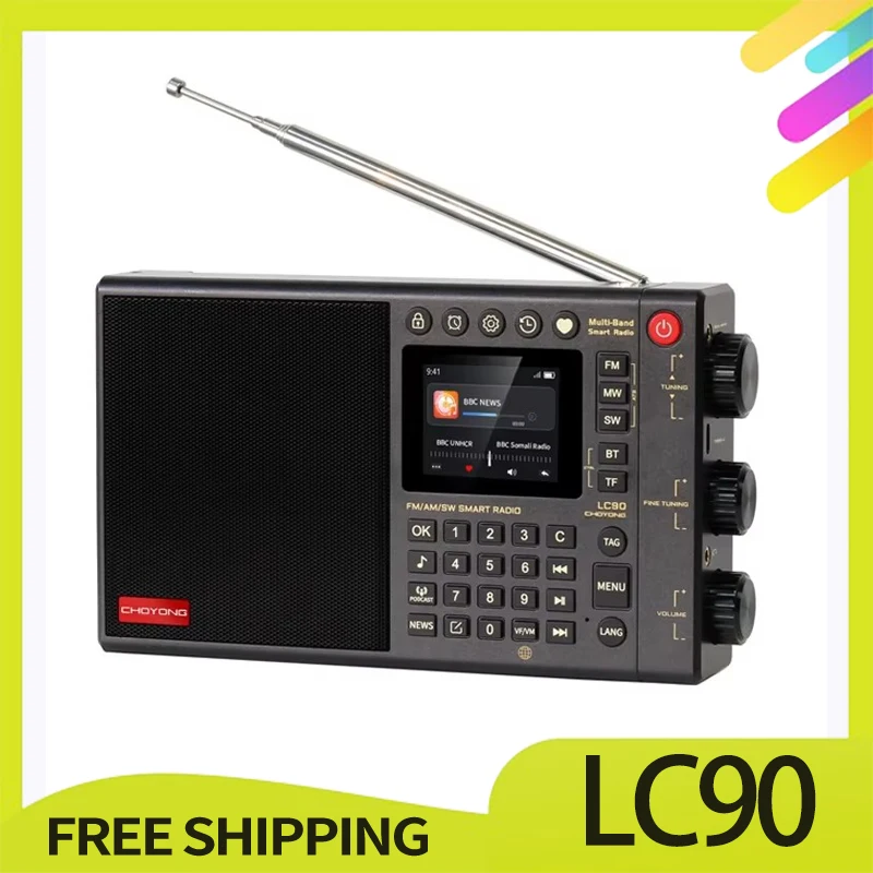 Lc90 Choyong Radio All-Band Fm Radio With Card Ips Screen Home Long Endurance Bluetooth Subwoofer Speaker Radio Receiver Custom