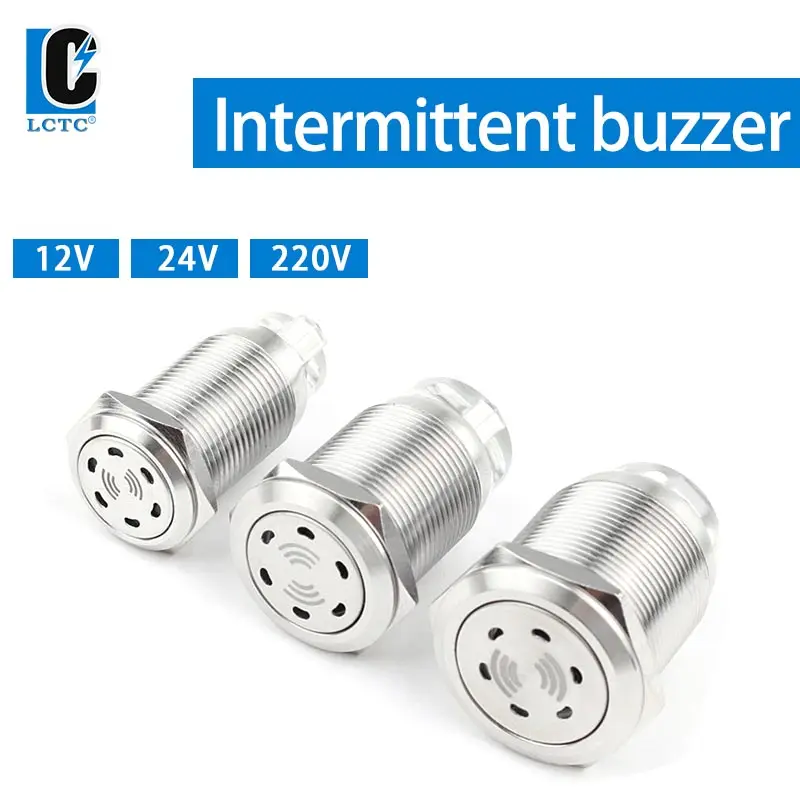 

16MM metal buzzer stainless steel intermittent 24V 220V sound 60db 19MM 22MM