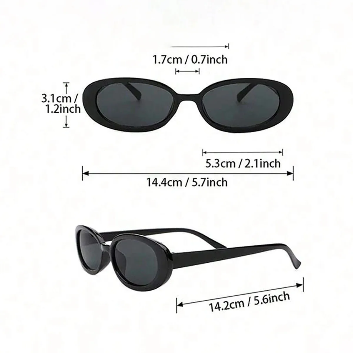 2PCS Women Small Oval Sunglasses Vintage Women's Brand Designer Sun Glasses Fashion UV Protection Shades image 6